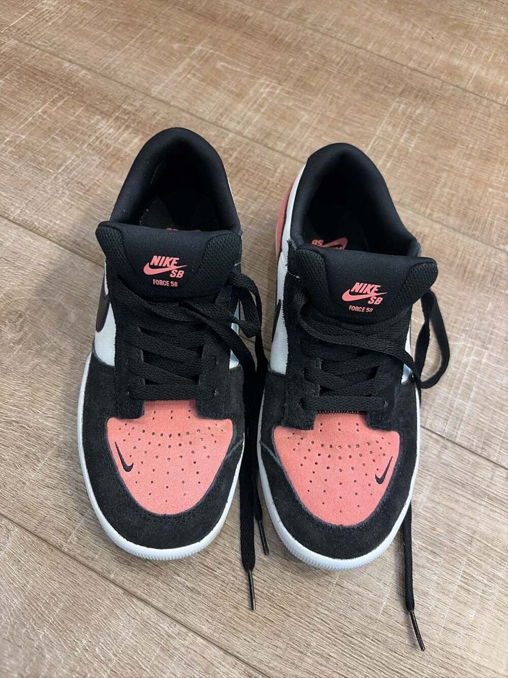 Nike SB Force 58 Pink Salt and Black Skate Shoes (Style CZ2959-600)